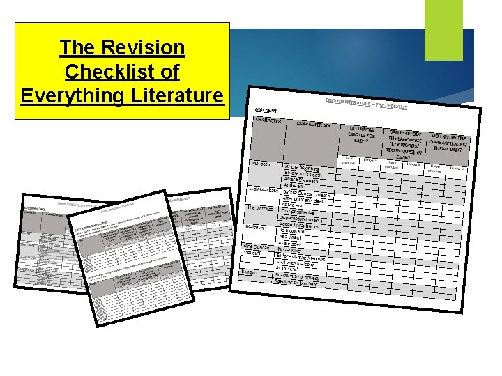 The Revision Checklist of Everything Literature 