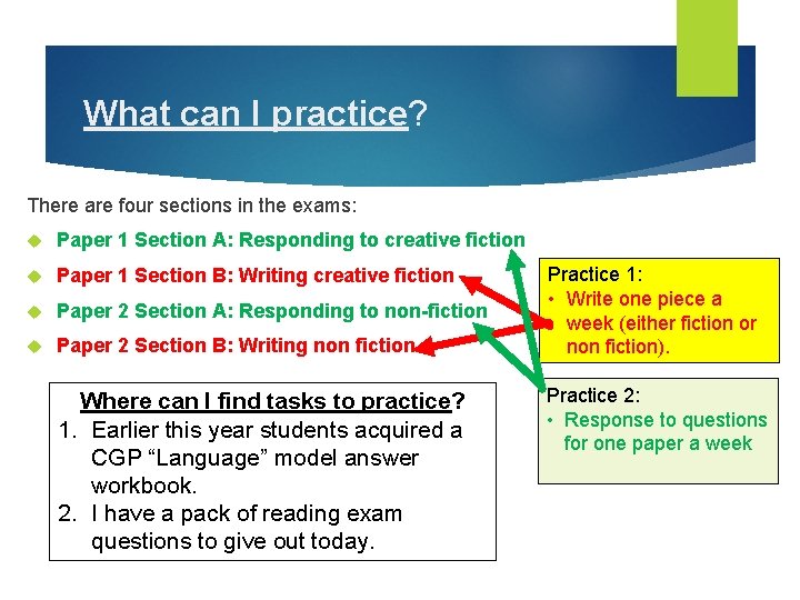 What can I practice? There are four sections in the exams: Paper 1 Section