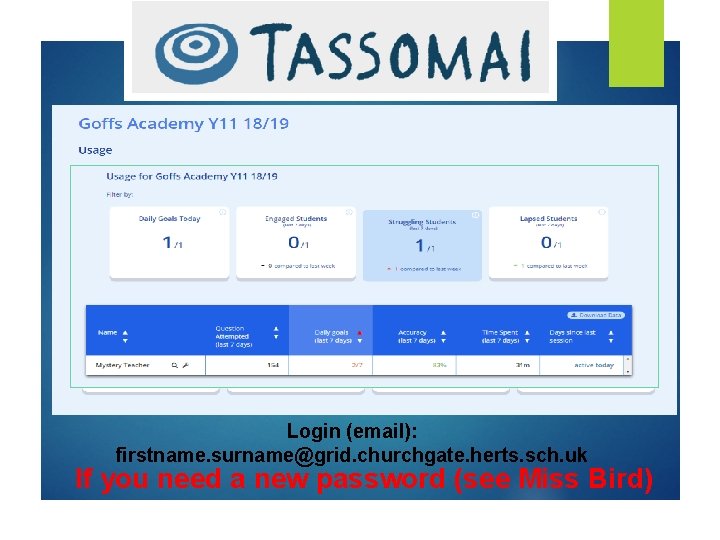 Login (email): firstname. surname@grid. churchgate. herts. sch. uk If you need a new password
