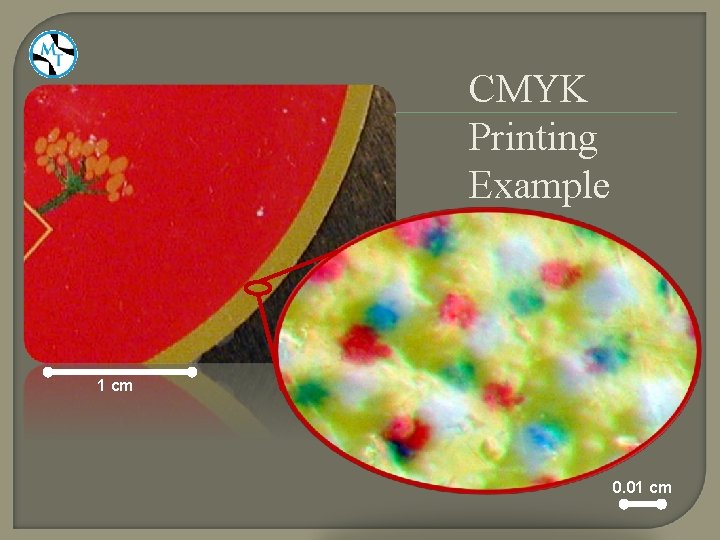 CMYK Printing Example 1 cm 0. 01 cm 