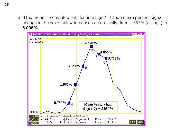 -25 - G If the mean is computed only for time lags 4 -9,