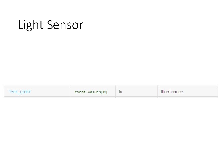 Light Sensor 