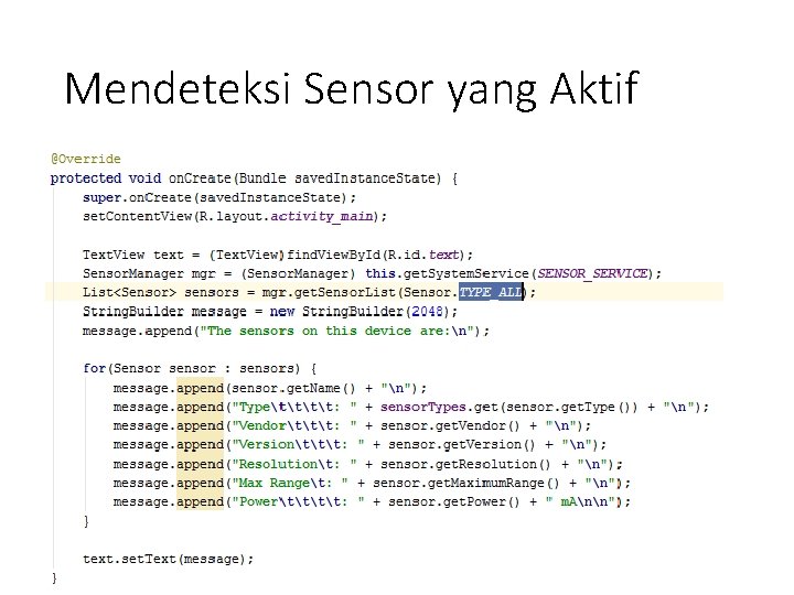 Mendeteksi Sensor yang Aktif 