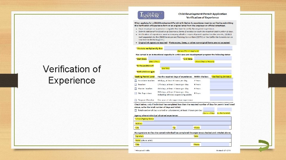 Verification of Experience Verification of Experience