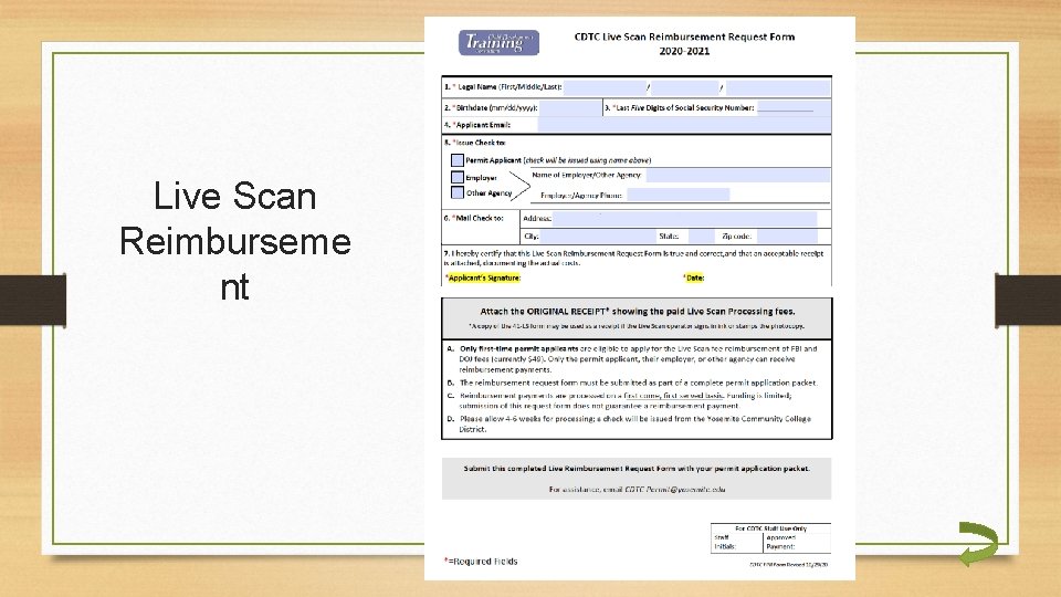 Live Scan Reimburseme nt Live Scan Reimburseme nt