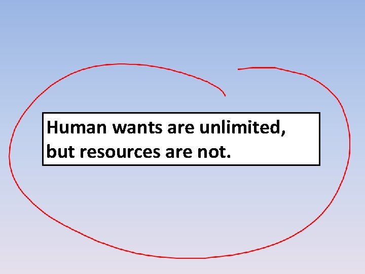 Human wants are unlimited, but resources are not. 