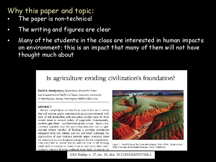 Why this paper and topic: • The paper is non-technical • The writing and