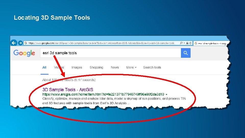 Locating 3 D Sample Tools 