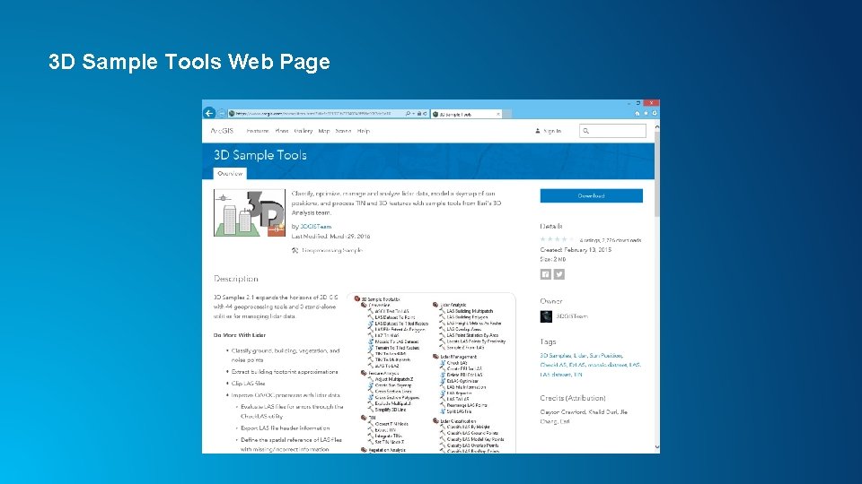 3 D Sample Tools Web Page 