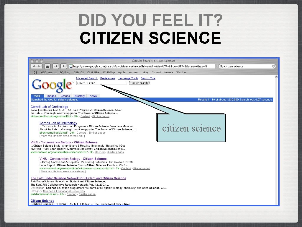 DID YOU FEEL IT? CITIZEN SCIENCE citizen science 