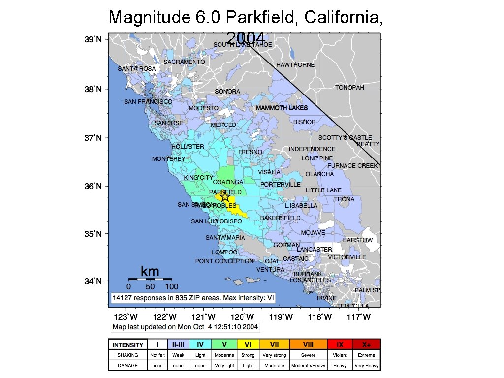 Magnitude 6. 0 Parkfield, California, 2004 