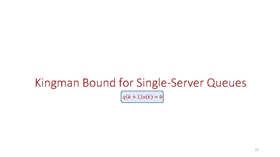 Kingman Bound for Single-Server Queues 14 