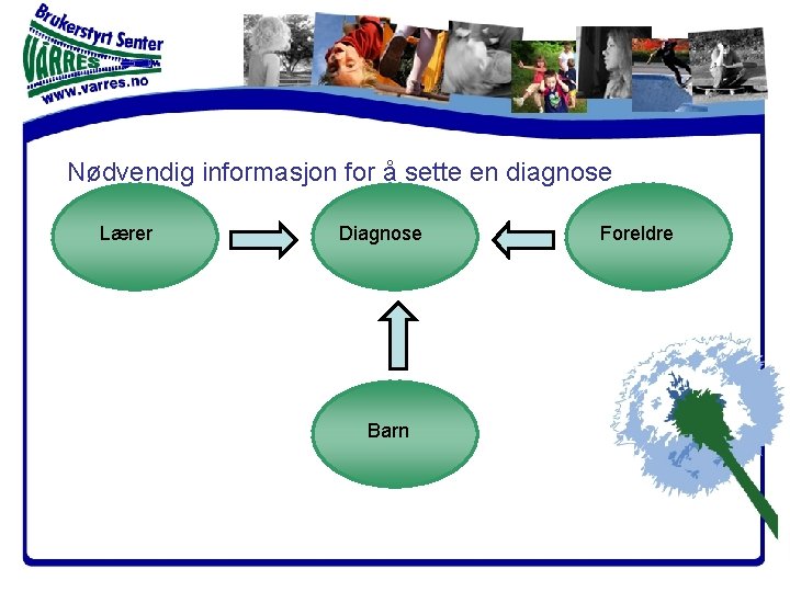 Nødvendig informasjon for å sette en diagnose Lærer Diagnose Barn Foreldre 