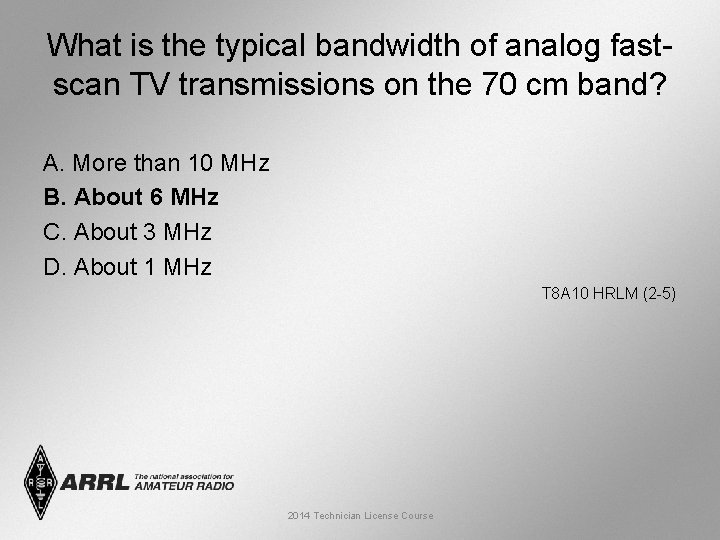 What is the typical bandwidth of analog fastscan TV transmissions on the 70 cm