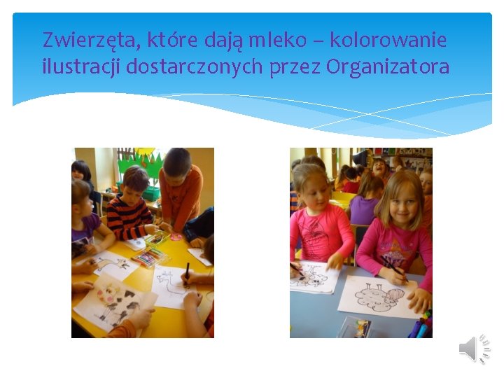 Zwierzęta, które dają mleko – kolorowanie ilustracji dostarczonych przez Organizatora 