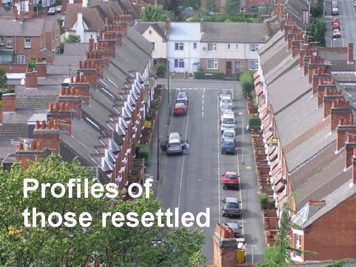 Profiles of those resettled 