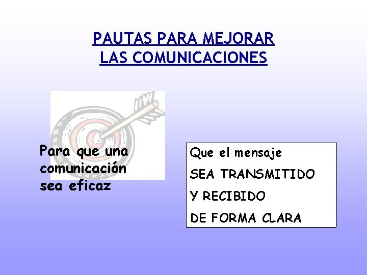 PAUTAS PARA MEJORAR LAS COMUNICACIONES Para que una comunicación sea eficaz Que el mensaje