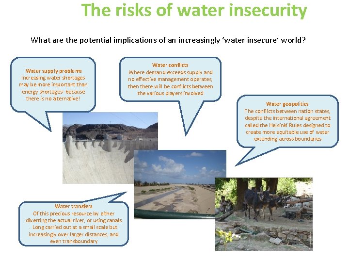 The risks of water insecurity What are the potential implications of an increasingly ‘water