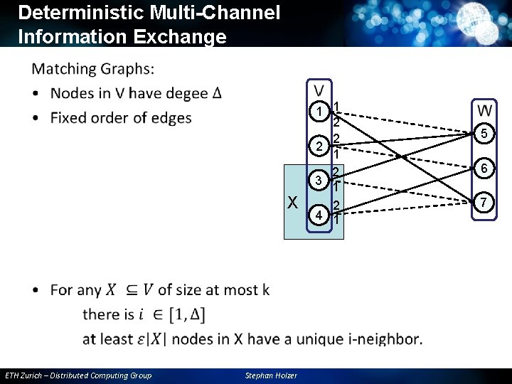 Deterministic Multi-Channel Information Exchange • X ETH Zurich – Distributed Computing Group Stephan Holzer Deterministic Multi-Channel Information Exchange • X ETH Zurich – Distributed Computing Group Stephan Holzer