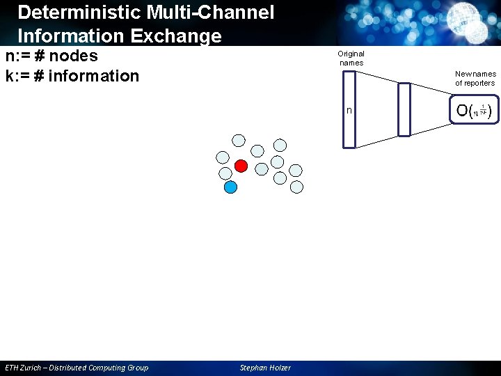Deterministic Multi-Channel Information Exchange n: = # nodes k: = # information Original names Deterministic Multi-Channel Information Exchange n: = # nodes k: = # information Original names