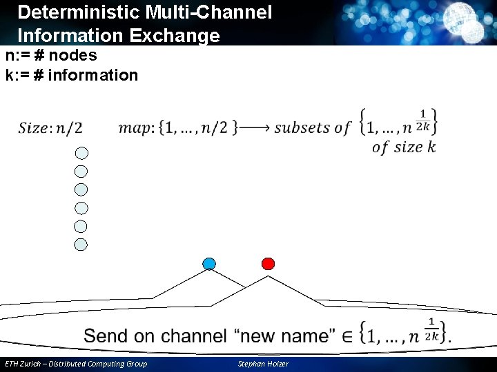 Deterministic Multi-Channel Information Exchange n: = # nodes k: = # information ETH Zurich Deterministic Multi-Channel Information Exchange n: = # nodes k: = # information ETH Zurich