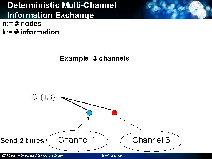 Deterministic Multi-Channel Information Exchange n: = # nodes k: = # information Example: 3 Deterministic Multi-Channel Information Exchange n: = # nodes k: = # information Example: 3