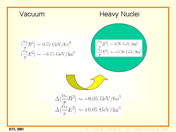 Vacuum BNL 2003 Heavy Nuclei Nuclear & Hadron Physics Group at Yonsei Univ. 