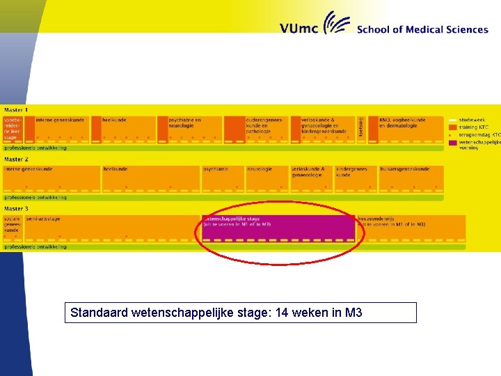 Standaard wetenschappelijke stage: 14 weken in M 3 