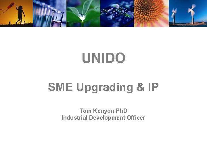 UNIDO SME Upgrading & IP Tom Kenyon Ph. D Industrial Development Officer 