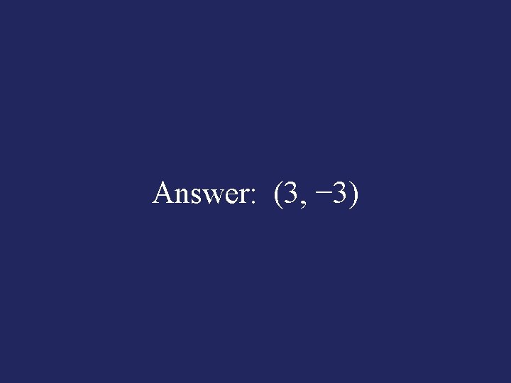Answer: (3, − 3) 