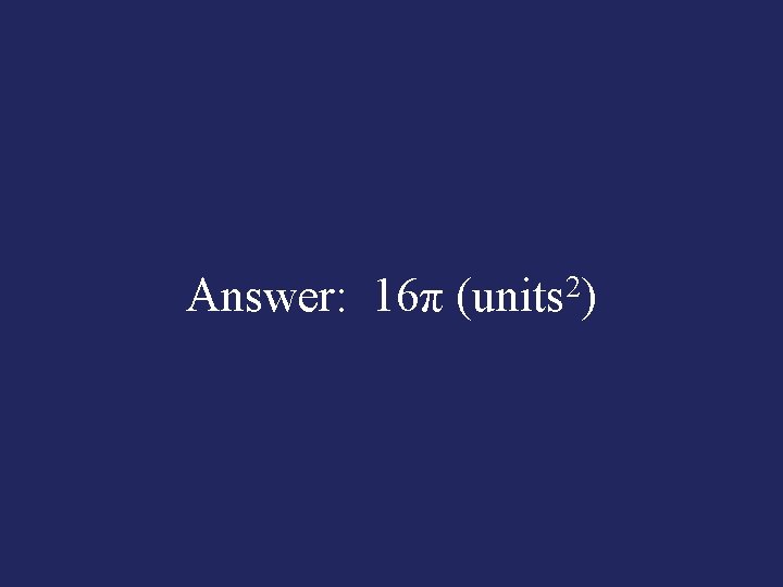 Answer: 16π (units 2) 