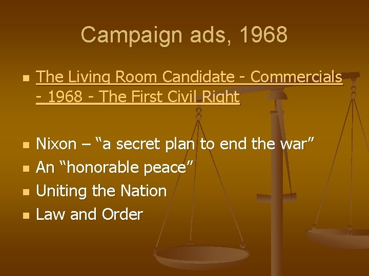 Campaign ads, 1968 n n n The Living Room Candidate - Commercials - 1968