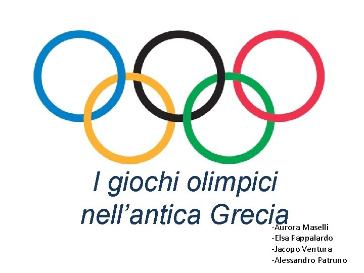 I giochi olimpici nell’antica Grecia -Aurora Maselli -Elsa Pappalardo -Jacopo Ventura -Alessandro Patruno I giochi olimpici nell’antica Grecia -Aurora Maselli -Elsa Pappalardo -Jacopo Ventura -Alessandro Patruno