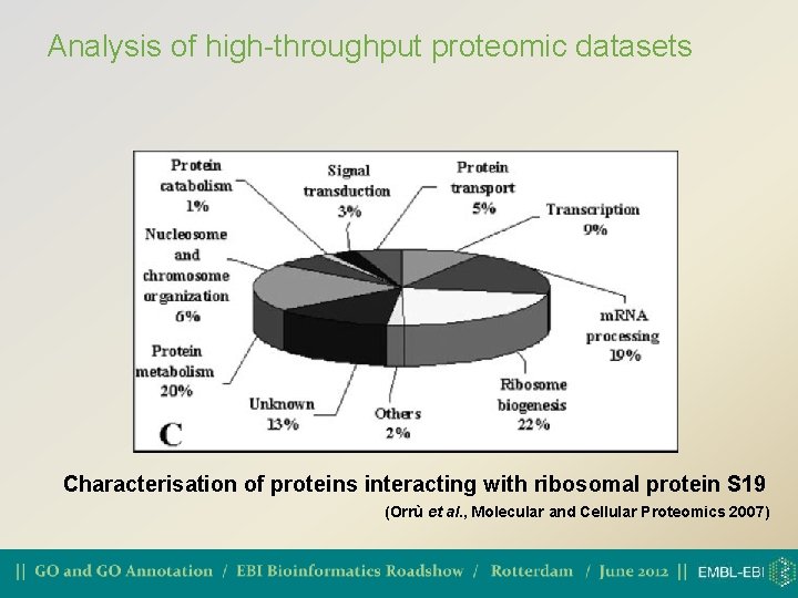 Analysis of high-throughput proteomic datasets Characterisation of proteins interacting with ribosomal protein S 19