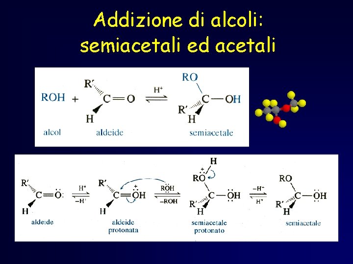 Addizione di alcoli: semiacetali ed acetali Addizione di alcoli: semiacetali ed acetali
