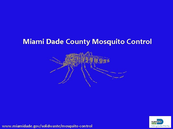 Miami Dade County Mosquito Control www. miamidade. gov/solidwaste/mosquito-control 