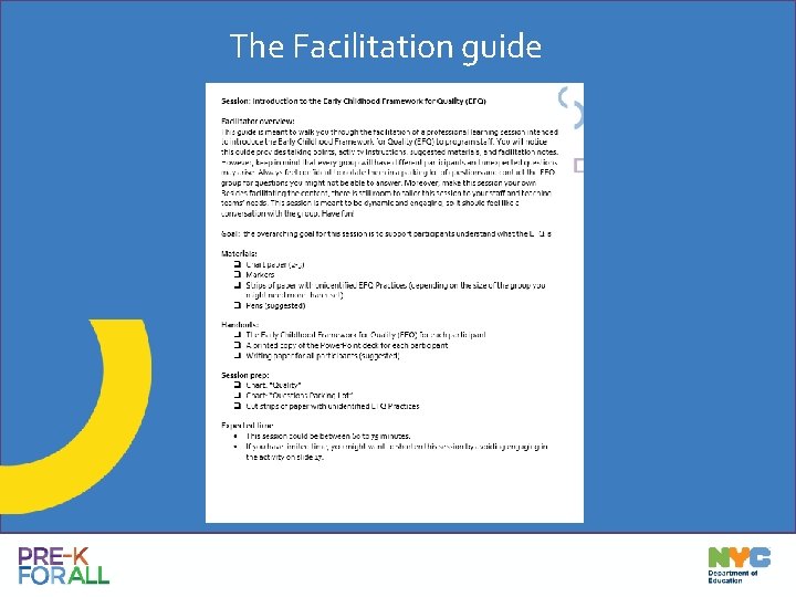 The Facilitation guide 