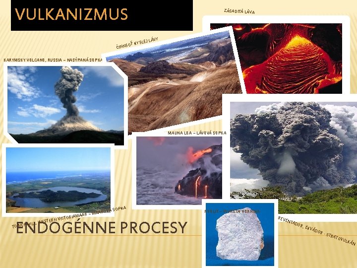 VULKANIZMUS OŤ ČINNS ZÁSADITÁ LÁVA J KYSLE LÁVY KARYMSKY VOLCANO, RUSSIA – NASÝPANÁ SOPKA