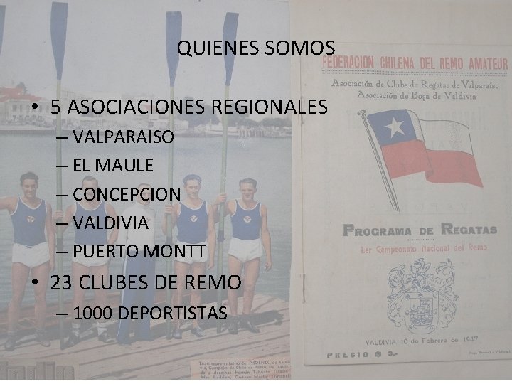 QUIENES SOMOS • 5 ASOCIACIONES REGIONALES – VALPARAISO – EL MAULE – CONCEPCION –