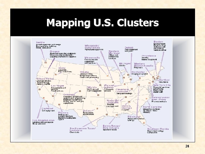 Mapping U. S. Clusters 24 