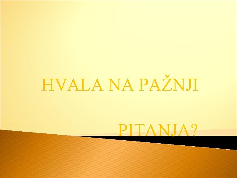 HVALA NA PAŽNJI PITANJA? 