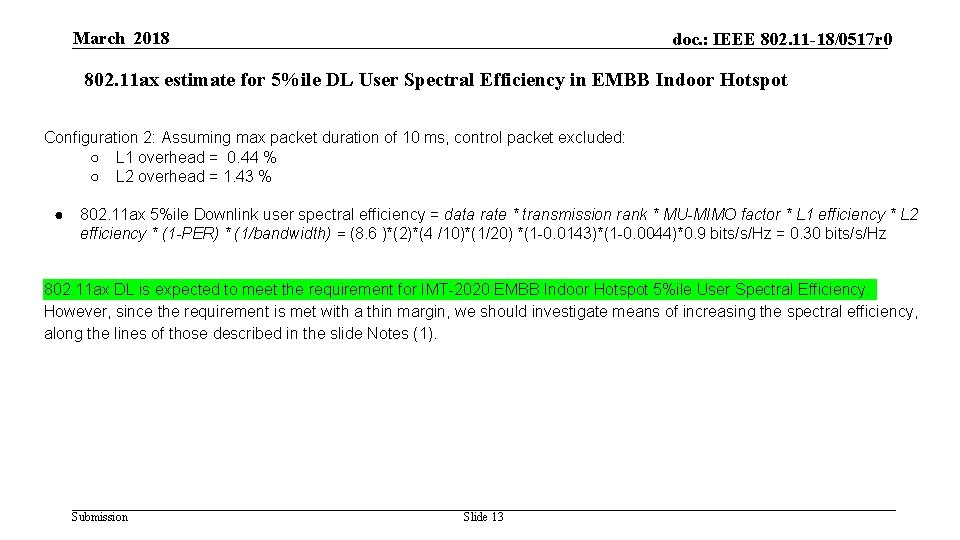 March 2018 doc. : IEEE 802. 11 -18/0517 r 0 802. 11 ax estimate