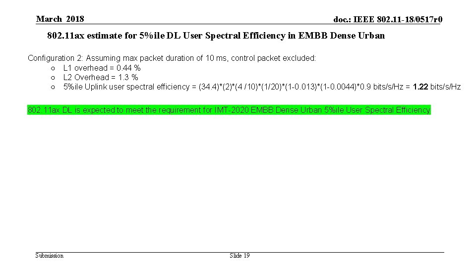 March 2018 doc. : IEEE 802. 11 -18/0517 r 0 802. 11 ax estimate