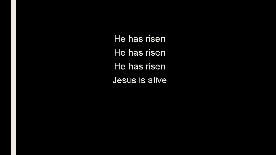 He has risen Jesus is alive 