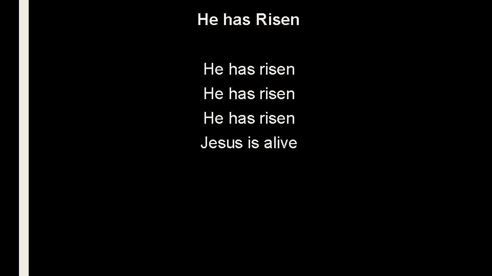 He has Risen He has risen Jesus is alive 