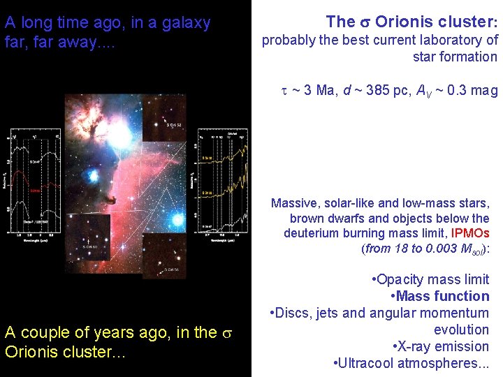 A long time ago, in a galaxy far, far away. . The Orionis cluster: