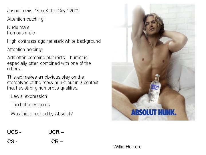 Jason Lewis, “Sex & the City, ” 2002 Attention catching: Nude male Famous male