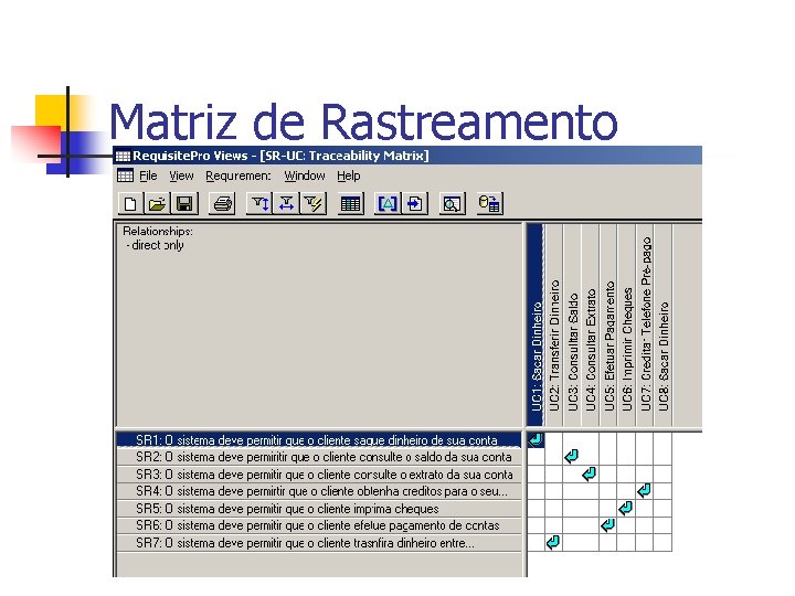 Matriz de Rastreamento 