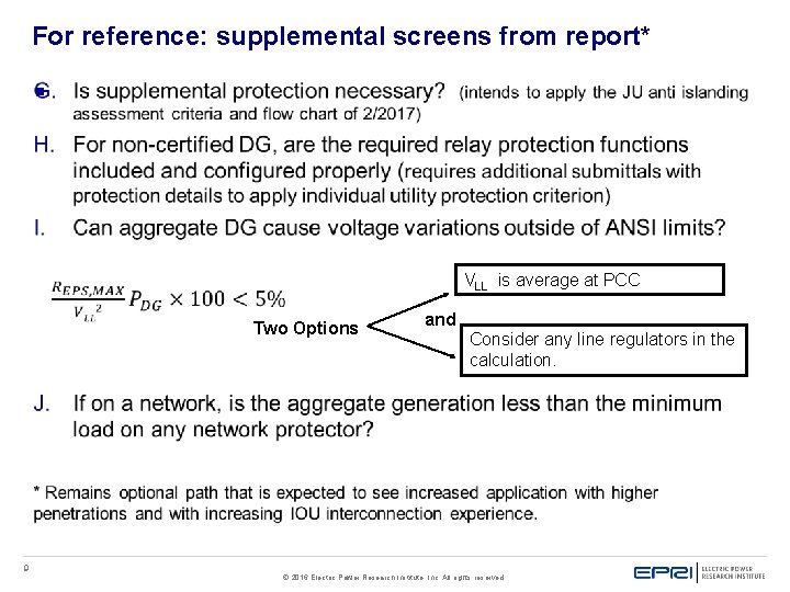 For reference: supplemental screens from report* § VLL is average at PCC Two Options For reference: supplemental screens from report* § VLL is average at PCC Two Options