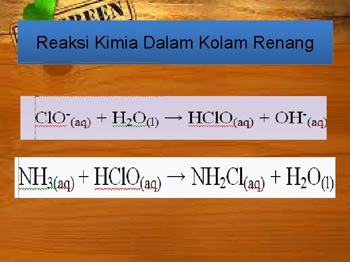 Reaksi Kimia Dalam Kolam Renang 